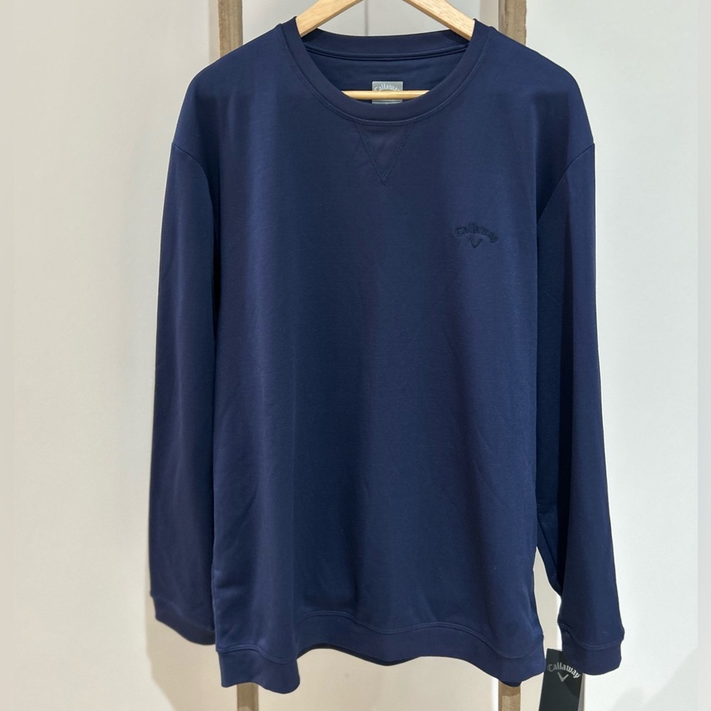 Callaway Men's Blue Golf Crewneck Sweatshirt SPF Long Sleeve Size XL NWT